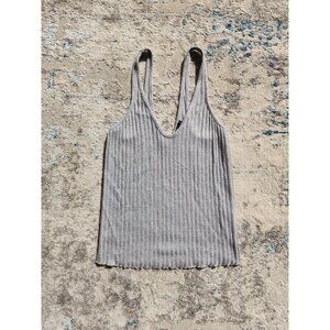 ZARA Women's Size Small‎ W&B Collection Silver Shimmer TankTop